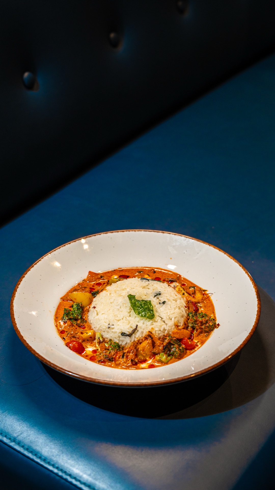Prawn curry with rice